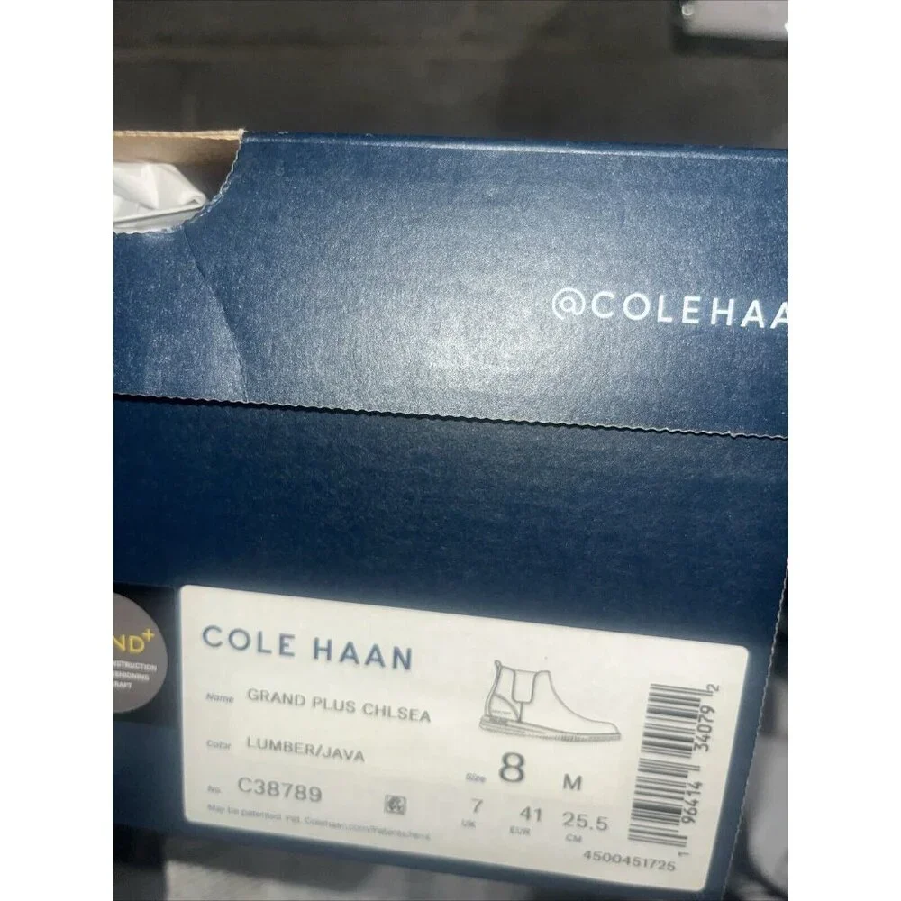 New Cole Haan Men's Size 8 Grand‎ Plus Chelsea Boot Brown Lumber/Java C38789
